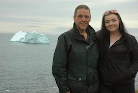 Tony Bussey, originally from St. Lunaire-Griquet, visited the Great Northern Peninsula from June 27-July 1 with his daughter Emma Cooper. It was Emma’s first time visiting the area and she got to see icebergs in person for the very first time. This photo was taken at Fishing Point Park in St. Anthony where there are plenty of icebergs in June and July.