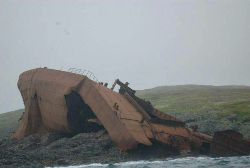 In this Northern Pen photo from 2015, this was all that remained of the SS Langleecrag. File photo