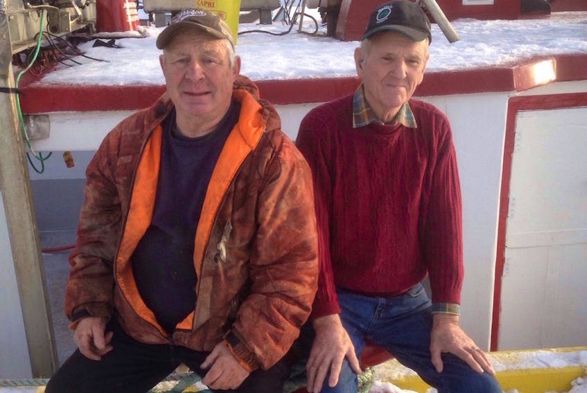 It was 53 years ago, on Dec. 20, 1965, that Finton Dobbin (left) and Delbert Mailman were stranded on Flat Island after ditching their boat in the middle of a winter storm.