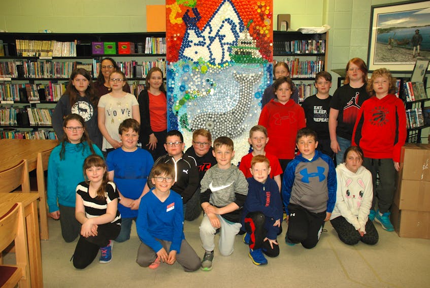 Joanna Pohl, NorPen’s research, programs and development coordinator, presented the mural to students at White Hills Academy in St. Anthony on Friday, June 21.