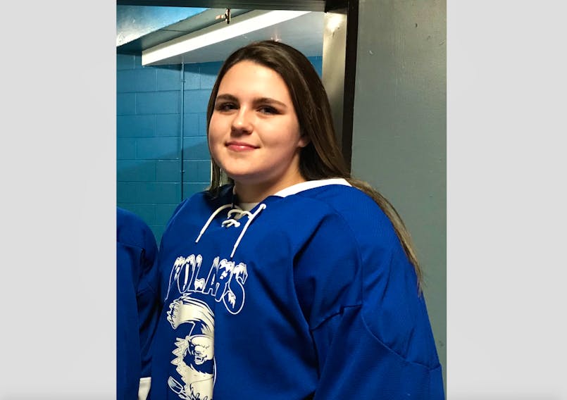 Jenna Diamond of St. Anthony is one of two bantam female hockey players from Newfoundland and Labrador selected to attend the 2019 Global Girls Game in Calgary, Alberta on Feb. 16.