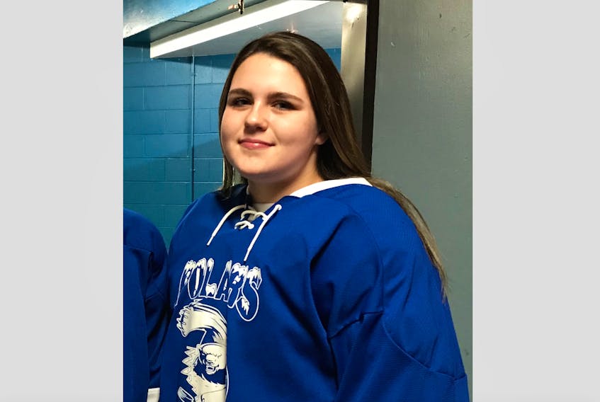 Jenna Diamond of St. Anthony is one of two bantam female hockey players from Newfoundland and Labrador selected to attend the 2019 Global Girls Game in Calgary, Alberta on Feb. 16.