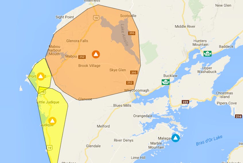 About 2,890 Nova Scotia Power customers are without power on the west side of Cape Breton Island.