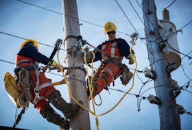 Nova Scotia Power linemen making repairs.