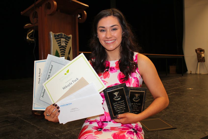 Mikayla Tuck of Indian River High received several awards related to leadership and contributions to the school and community.