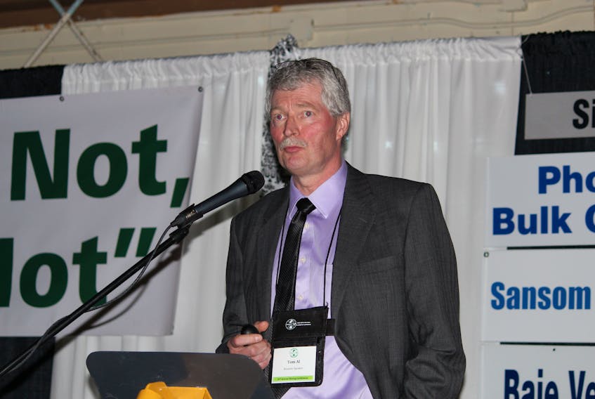 Tom Al, former mine geologist at Rambler, addressed the delegation at the 31st annual Mining Conference in Baie Verte.