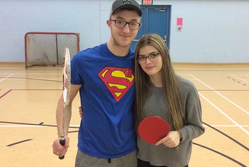 Badminton player Dylan Thomas and table tennis player Sarah Warren from Dorset Collegiate are representing central Newfoundland at the Winter Games in Deer Lake.