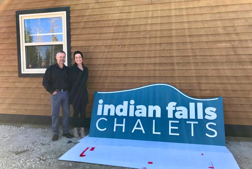 The Indian Falls Chalets are built on a parcel of land that has been in Shawn Roswell’s family for the past 35 years. He and Michelle Roswell hope a different kind of accommodation will bring more tourists to the area.