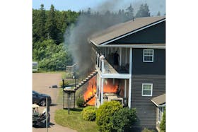 Klaus Zum posted this photo of the fire breaking out at the North Winds Inn and Suites in Brackley Beach on Sunday, July 28, 2019. -Twitter.com/JohnnyZum423