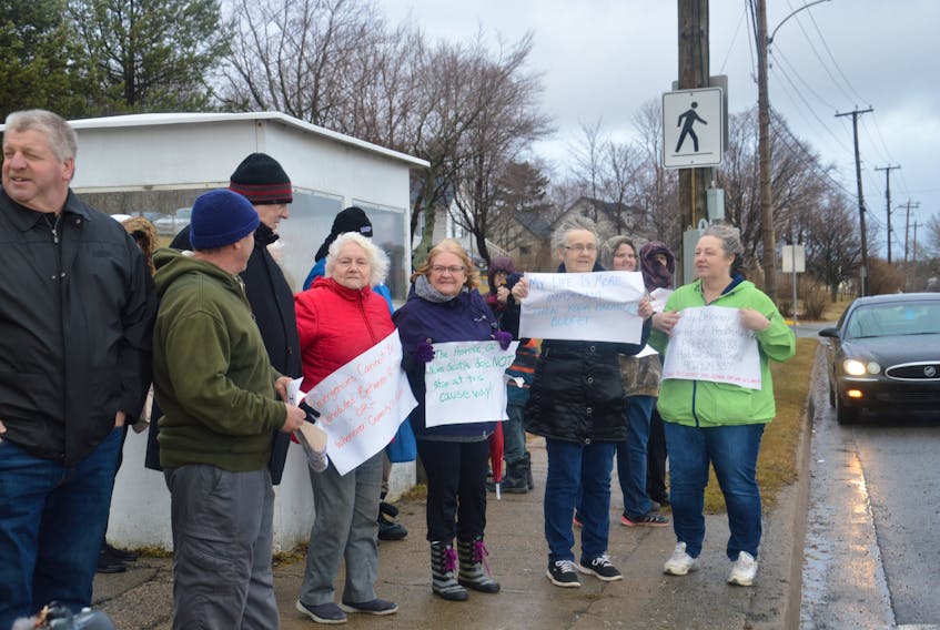Protestors gather in front of the Northside General Hospital on Saturday. The movement has bee dubbed the “Save our Services” campaign, in light of the hospital regularly shutting down sections of its ER due to lack of staff.
