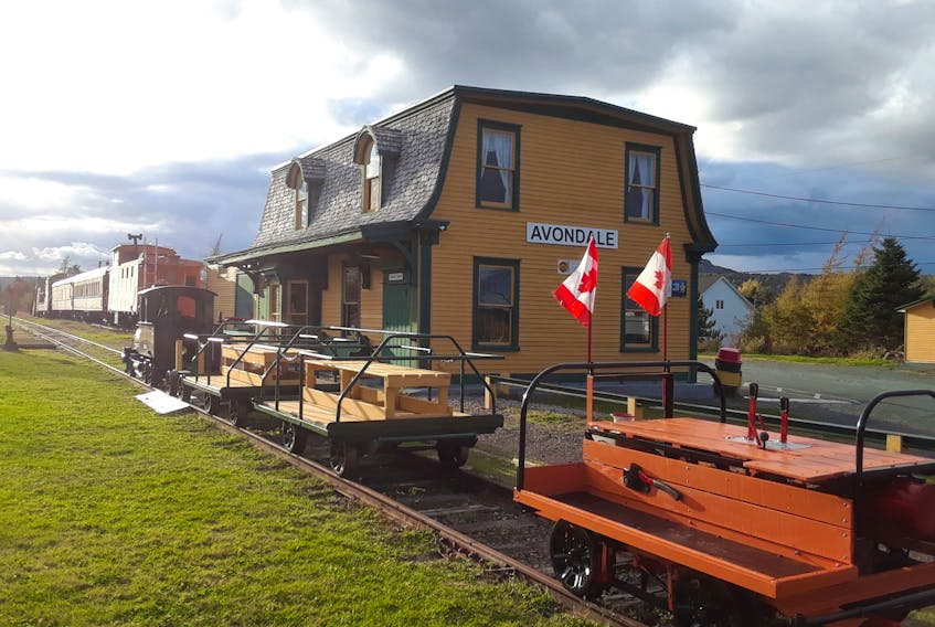 While Gary Mitchell snapped this lovely photo of a fall sun shower at the Railway Museum in St John’s N.L., things looked very different on the other side of the rock earlier this week.  A cold west wind was streaming sea-effect snow all along the west coast; snow squall watches were in effect until late Thursday afternoon. We seem to be back “on track” for a fair day tomorrow!