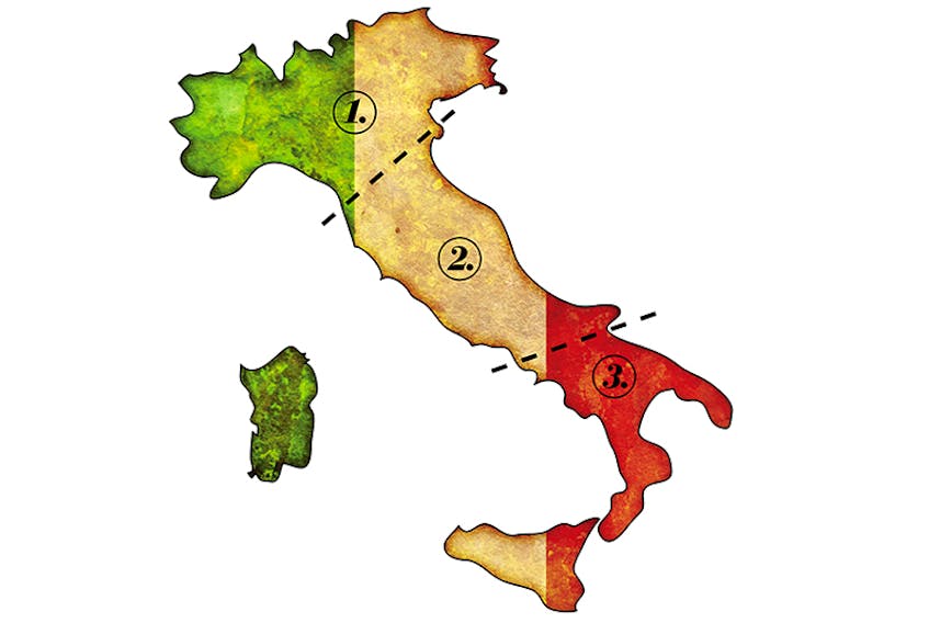 Basic wine regions of Italy