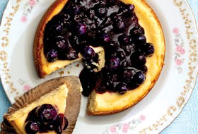 Cheesecake with Blueberry Sauce