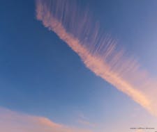 Judy Leblanc-Brennan spotted this stunning cirrus cloud stretched across the blue Cape Breton sky last fall.  She aptly named it an eyelash cloud.