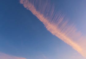 Judy Leblanc-Brennan spotted this stunning cirrus cloud stretched across the blue Cape Breton sky last fall.  She aptly named it an eyelash cloud.