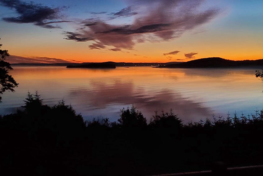 I've seen many patio photos, but this one takes the cake. Tom Phillips took this shot very early in the morning while sitting on his patio in Spread Eagle, Trinity Bay, N.L. He said, "The scene looks over the bay towards Dildo ( I would guess you heard of this location from the attention it received by Jimmy Kimble)." Thank you for sharing, Tom.