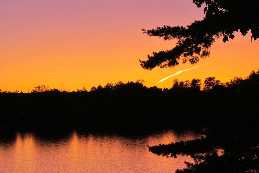 During crisp October days, the fall foliage is a show stopper, but at the end of the day, as the sun lowers in the west, the beauty and the colours shift to the sky. Josephine Burns lives on lovely Lewis Lake in Mount Uniacke NS and took this gorgeous photo at dusk last Friday.
