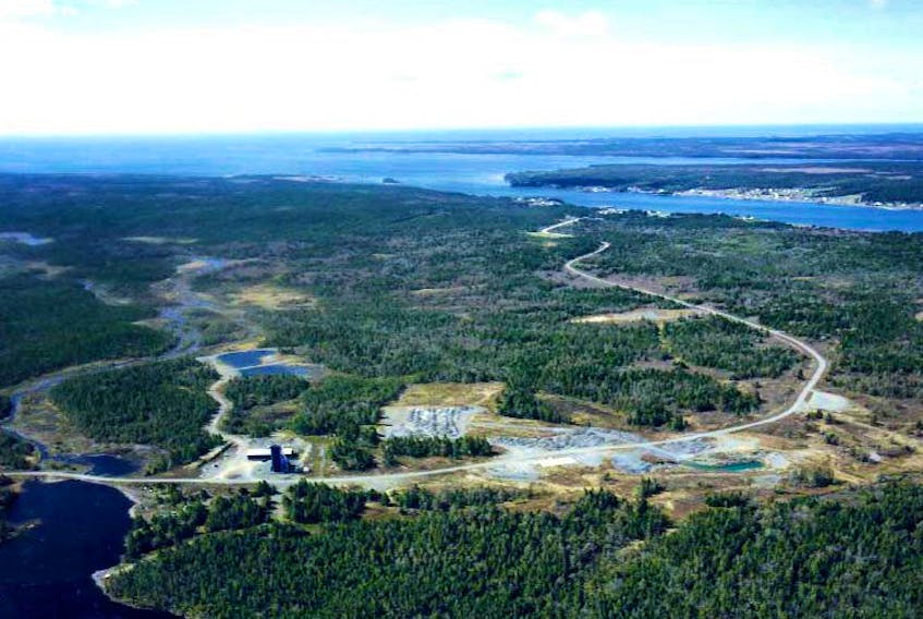 This aerial photo shows the Goldboro, Nova Scotia site of Anaconda mining.