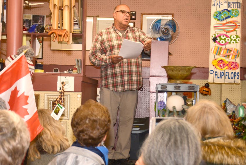Blue collar poet Richard Dittami read several of his poems at the GJDE Enterprises store in Oxford during the 2018 Poetry at Large celebration of poetry. 2019 sees a return of poets reading at businesses throughout downtown Oxford.