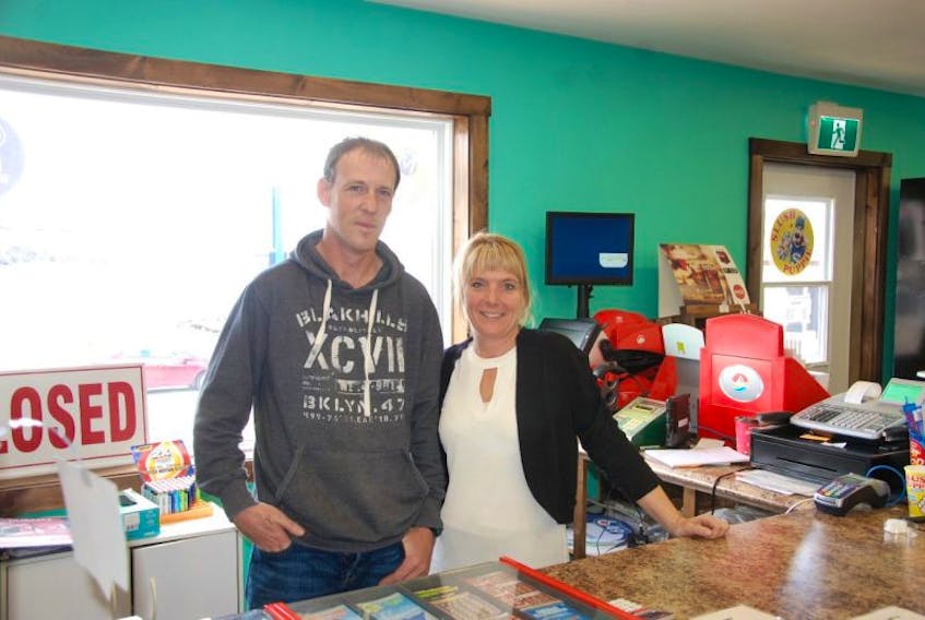 Joe Brewer and Shona Greening in their new store.