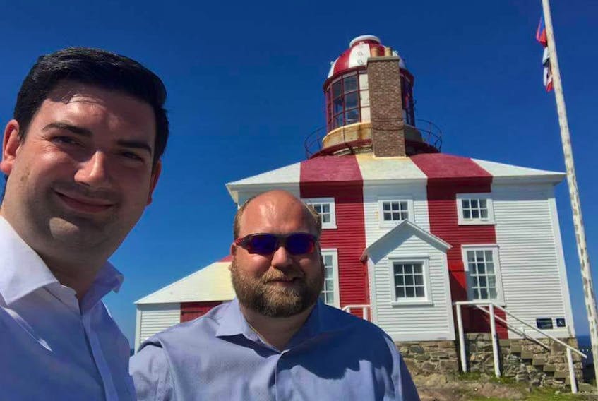 MHA Neil King (right) posted this picture of him and MHA Christopher Mitchelmore at Cape Bonavista on Facebook when the idea of changing the name of the Discovery Day arose weeks ago.