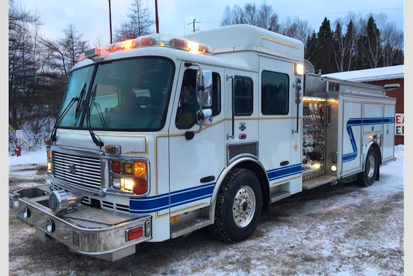 The new fire truck for the Port Blandford Fire Department.