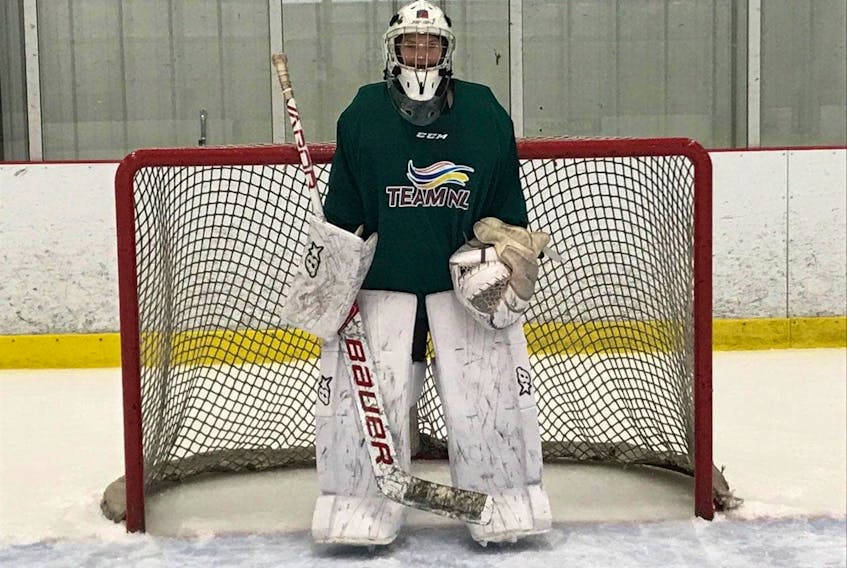 Rachel Dean, goalie for the U18 Canada Winter Games Team Newfoundland and Labrador.