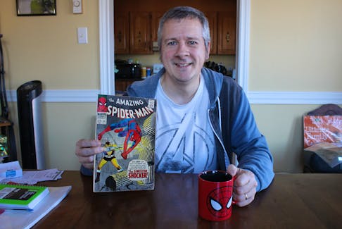 Bob Mercer with perhaps his oldest comic, released in 1967. The Amazing Spider-Man #46, released in March of 1967, introduced the villain Shocker. Mercer says the Spider-Man comics were among his first (although he confesses to have become more of a DC fan over the years.)