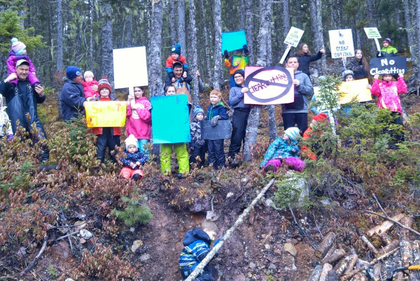 Port Blandford Citizens Against Clearcutting held a “boil-up” protest last month.