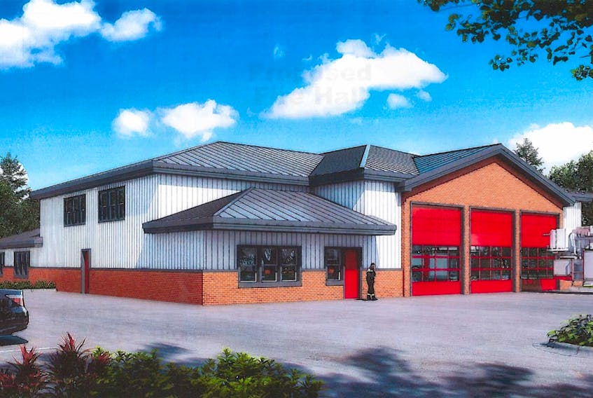 A graphic by Fougere-Menchenton representing what the new fire hall could look like.