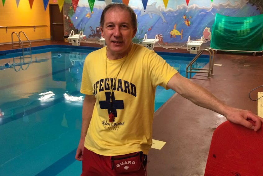Hubert Howse as a lifeguard at The Wave in January.