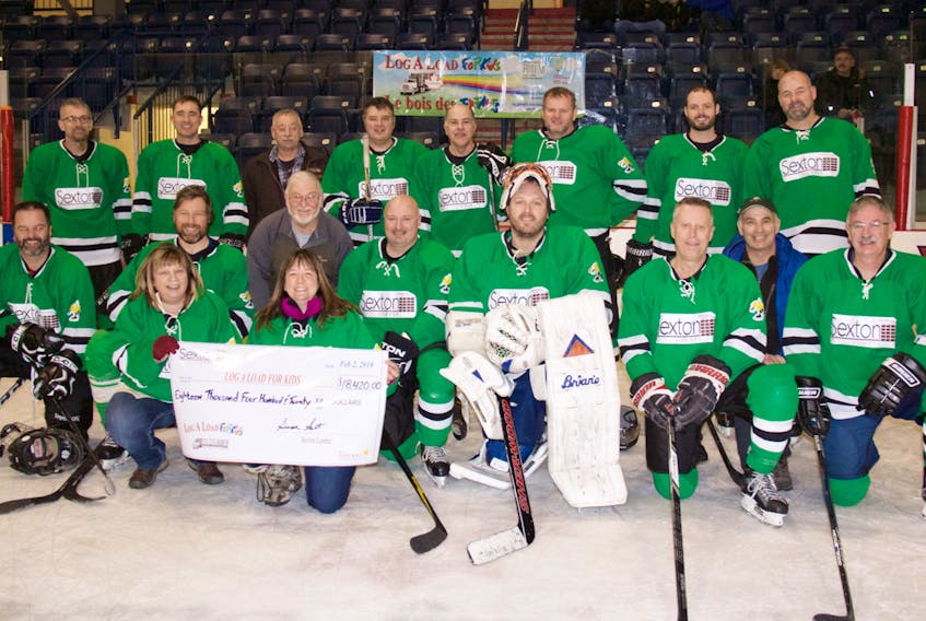 Team Sexton Lumber. Front, from left, Wade Lahey, Susan Sexton, Greg Elliot, Dave Cheeks, Denise Roberts, Dwight Snow, Chris Prior, Kevin Collins, Hazen Scarth, Bill Rowsell; back, Chris Walters, Matt Green, Kevin Sexton, John Del Rizzo, Mike Aucoin, Rick Collins, Lee Smith and Dave Butt.