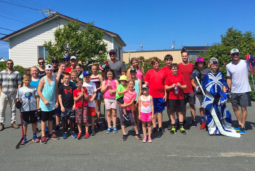 The ball hockey game at Church Street Fest earlier in August.