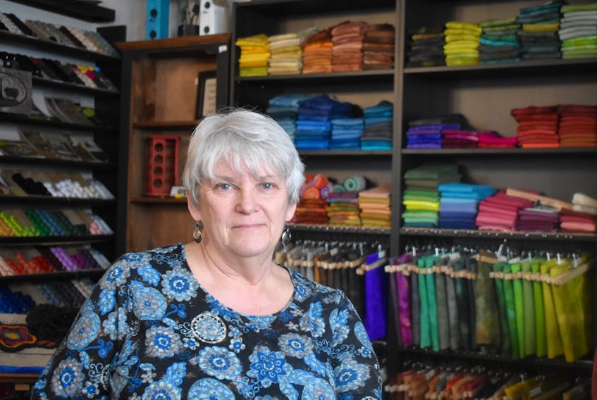 Jane Wile, owner of New to Ewe Wool Shop at 1905 Main St., Westville.