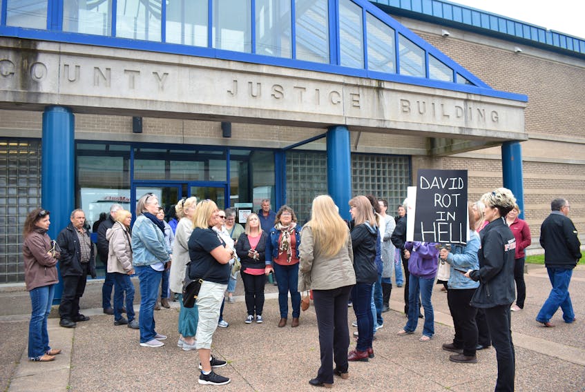 Animal rights advocates outside of Pictou Provincial court on Oct. 1, 2019.