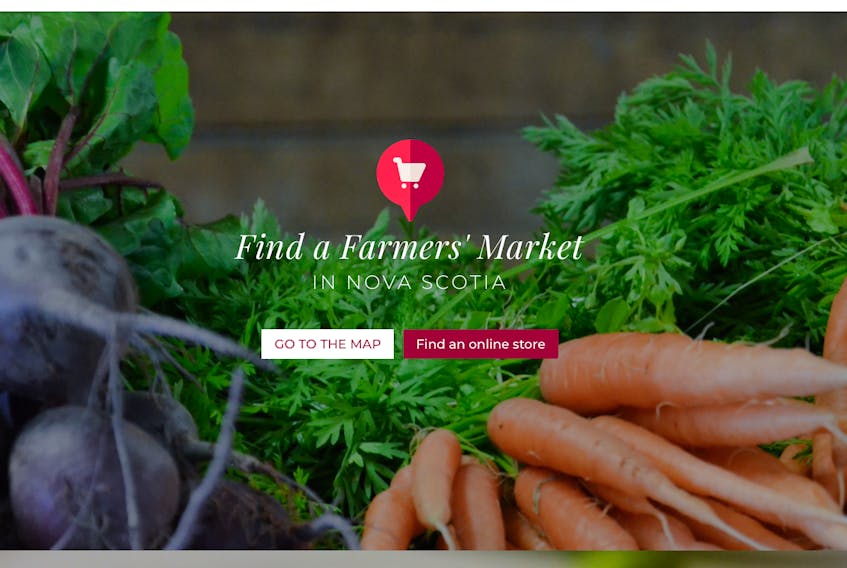 The covFarmers' Market of Nova Scotia webpage links customers to any of the farmers' markets in the province where online ordering is available.