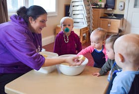 Children enjoyed taking part in Thanksgiving preparation at the Spring Garden Child Care Centre in Pictou County last week.