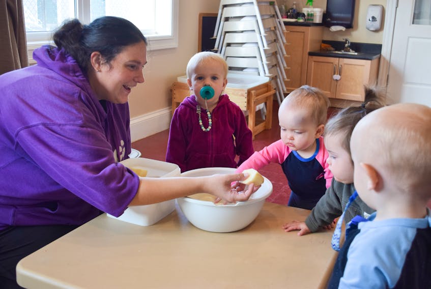 Children enjoyed taking part in Thanksgiving preparation at the Spring Garden Child Care Centre in Pictou County last week.