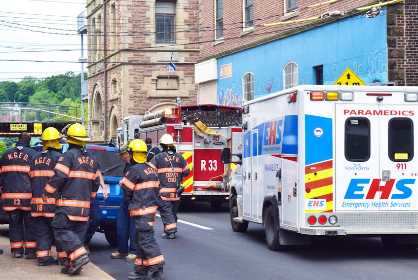 Members of the New Glasgow Fire Department, New Glasgow Regional Police and EHS responded to a single vehicle crash on Dalhousie Street at approximately 11:00 a.m. on July 17.