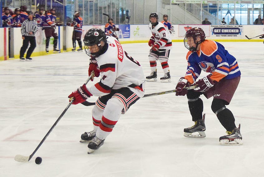 Thomas Schnare controls the puck against the Sydney Mitsubishi Rush.