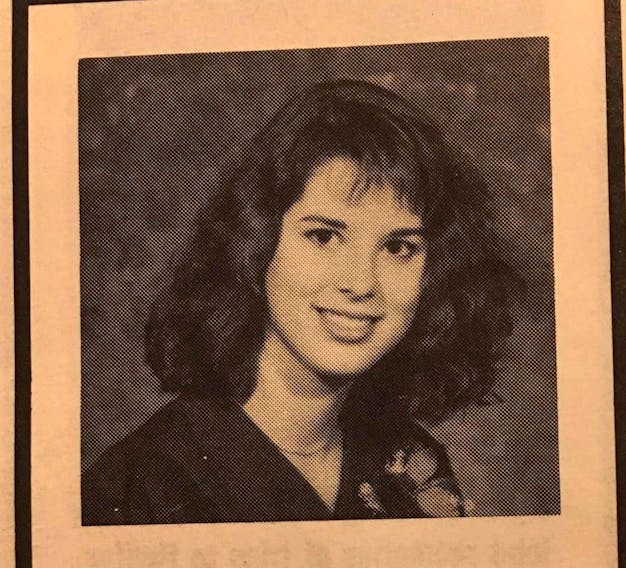 A yearbook photo from the class of 89. Const. Heidi Stevenson graduated from Dr. John Hugh Gillis Regional High School in Antigonish