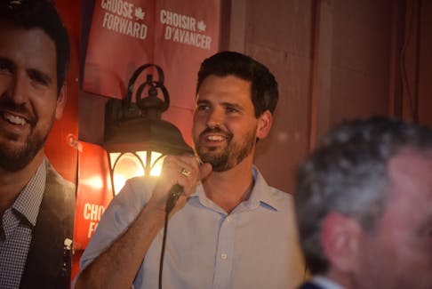 Sean Fraser speaking to supporters in New Glasgow on the night of the 2019 Federal Election. Fraser held onto his seat in parliament with a healthy share of the vote among Central Nova voters.