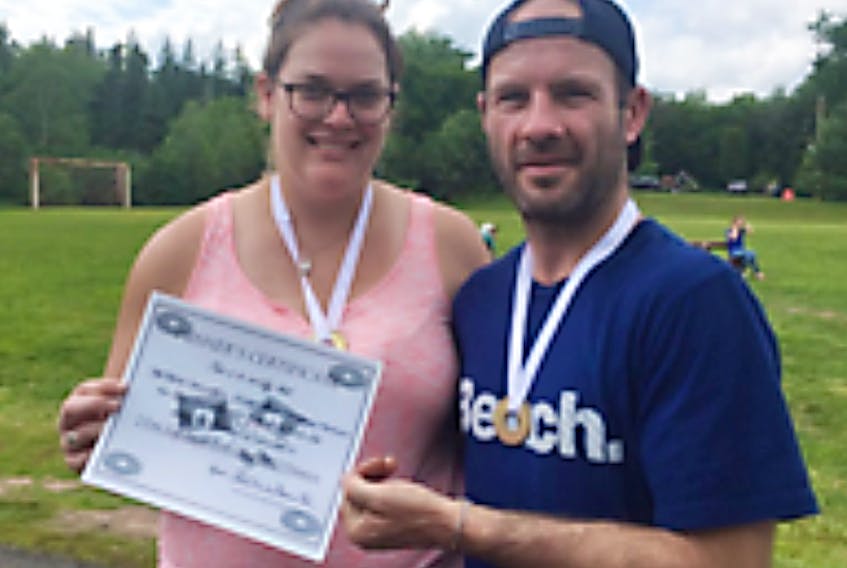The Back Benchers, Siobhan Melanson and Ryan Taylor, won gold washers and  two tickets to the Scotsburn Pork Chop BBQ.