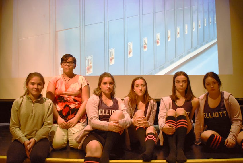Owen Atkinson, Phoenix MacKenzie, Grace Henshaw, Faith Taylor, Rachel Rowan and Nora Ryan are among the cast and crew in this year's production of Slut:The Play, produced by the Pictou County Women’s Resource and Sexual Assault Centre. Brendan Ahern/The News