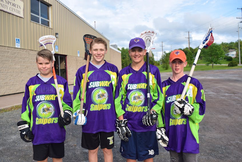 These four lacrosse players from Pictou County competed at the seventh annual Junior National Lacrosse League Tournament on Aug. 22-25.