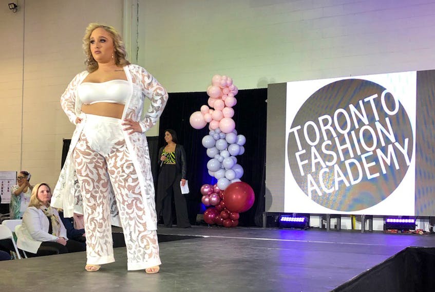 Haley Borden on the main stage at the Toronto Fashion Academy.