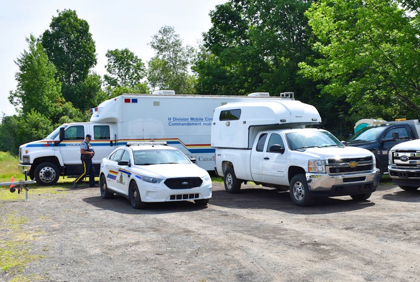 RCMP were still present at a command post on Wednesday, July 17. They have been set up since Monday, July 15.