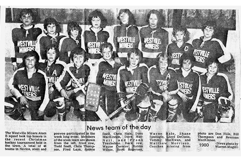 This photo, featuring the Westville Miners Atom B team that won the annual Christmas tournament, was submitted by the Pictou County Sports Heritage Hall of Fame.