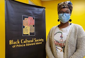 Tamara Steele, executive director of the Black Cultural Society, is shown in her new office in the Atlantic Technology Centre in Charlottetown.