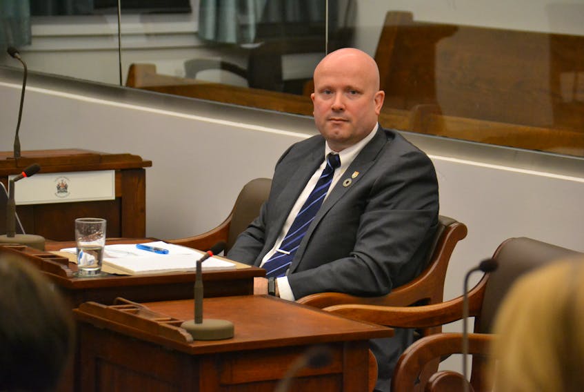Nigel Burns, director of economic statistics and federal fiscal relations with the Department of Finance, takes questions from MLAs during a recent standing committee meeting in Charlottetown.